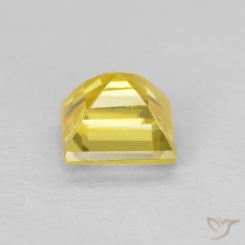 0.57ct Natural Honey Yellow Sapphire, Square, 4.2x4.2 mm