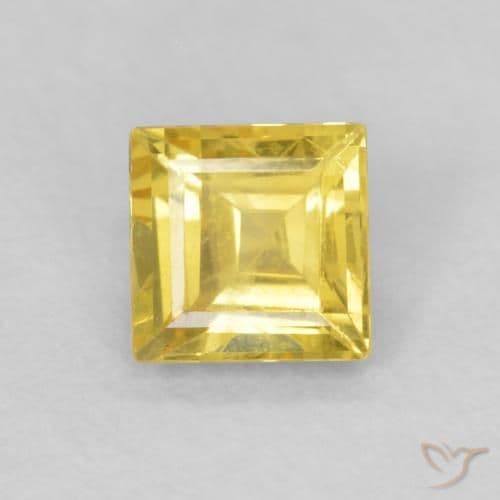 0.49ct Natural Honey Yellow Sapphire, Square, 4.2x4.2 mm