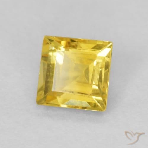 0.49ct Natural Honey Yellow Sapphire, Square, 4.2x4.2 mm