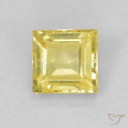 0.57ct Natural Bumblebee Yellow Sapphire, Square, 4.5x4.4 mm