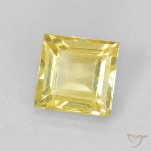 0.57ct Natural Bumblebee Yellow Sapphire, Square, 4.5x4.4 mm