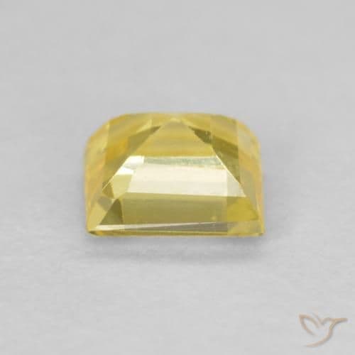 0.57ct Natural Bumblebee Yellow Sapphire, Square, 4.5x4.4 mm
