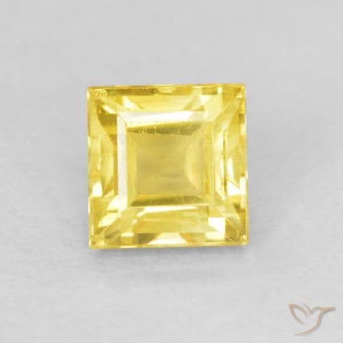 0.63ct Natural Honey Yellow Sapphire, Square, 4.2x4.1 mm