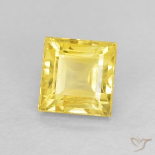 0.63ct Natural Honey Yellow Sapphire, Square, 4.2x4.1 mm
