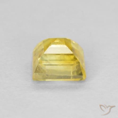 0.52ct Natural Medium Yellow Sapphire, Square, 4x4 mm
