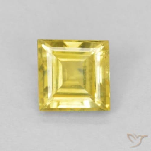 0.48ct Light Honey Yellow Sapphire, Square, 4.2x4.2 mm