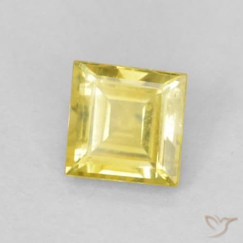 0.48ct Light Honey Yellow Sapphire, Square, 4.2x4.2 mm
