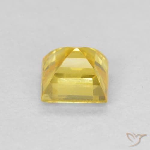 0.51ct Natural Medium Yellow Sapphire, Square, 4x4 mm
