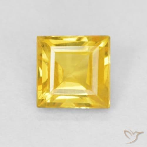 0.56ct Natural Golden-Orange Sapphire, Square, 4.5x4.4 mm
