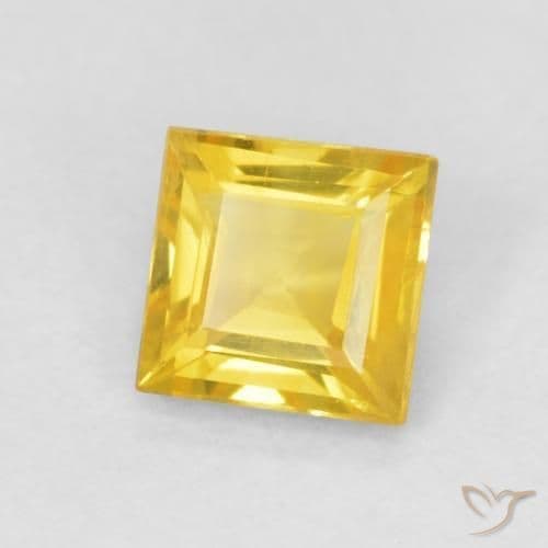 0.56ct Natural Golden-Orange Sapphire, Square, 4.5x4.4 mm