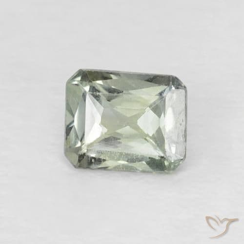 0.55ct Natural Grey Green Sapphire, Emerald Cut, 4.9x4 mm