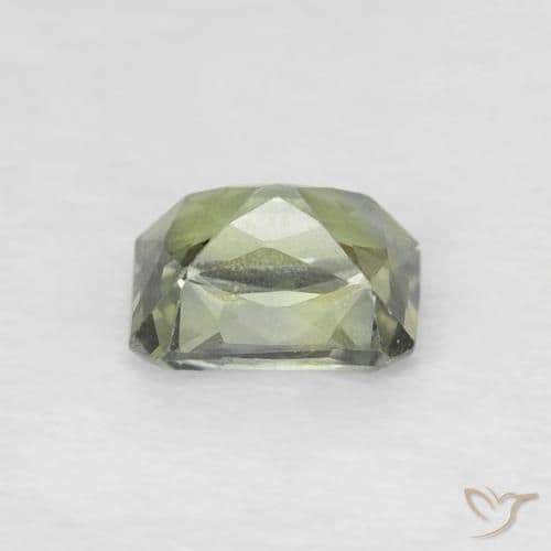 0.55ct Natural Grey Green Sapphire, Emerald Cut, 4.9x4 mm
