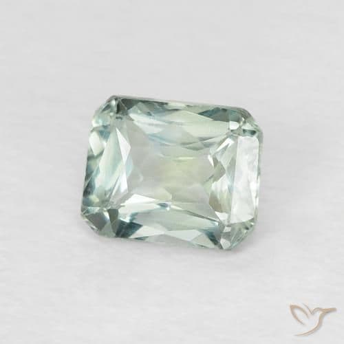 0.60ct Natural Pale Green Sapphire, Emerald Cut, 5x4.1 mm