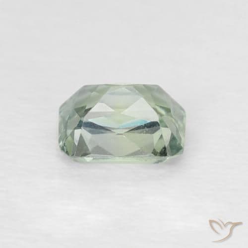 0.60ct Natural Pale Green Sapphire, Emerald Cut, 5x4.1 mm