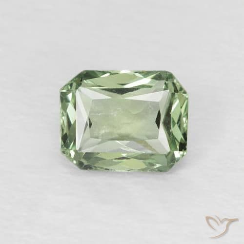 0.42ct Light Forest Green Sapphire, Emerald Cut, 5.1x3.3 mm