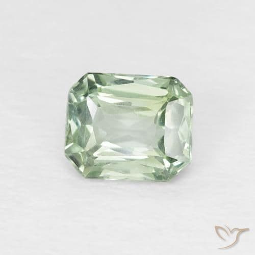 0.52ct Natural Pale Green Sapphire, Emerald Cut, 4.9x4 mm
