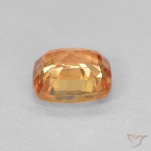 0.50ct Medium Orange Sapphire, Cushion Cut, 4.5x4.5 mm