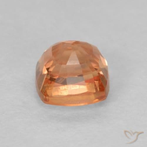 0.63ct Ginger Orange Sapphire, Cushion Cut, 4.2x4.2 mm