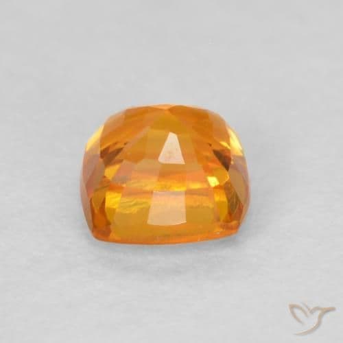 0.56ct Bright Orange Sapphire, Cushion Cut, 4.2x4.2 mm