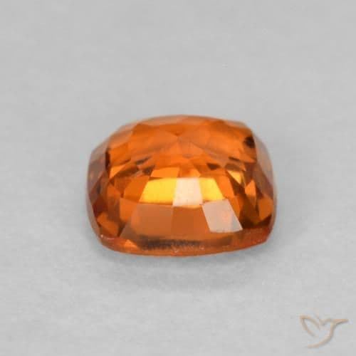 0.55ct Natural Fire Orange Sapphire, Cushion Cut, 4.5x4.5 mm