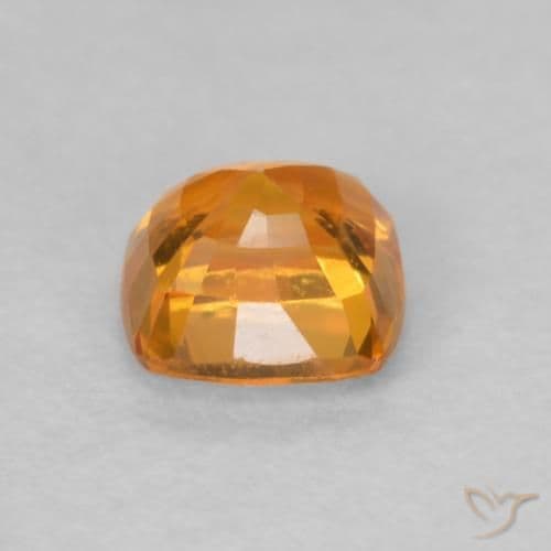 0.55ct Bright Orange Sapphire, Cushion Cut, 4.3x4.3 mm