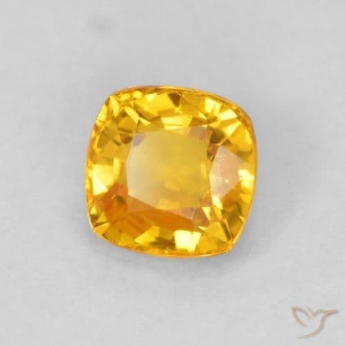 0.63ct Medium Golden Sapphire, Cushion Cut, 4.5x4.5 mm