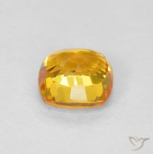 0.63ct Medium Golden Sapphire, Cushion Cut, 4.5x4.5 mm