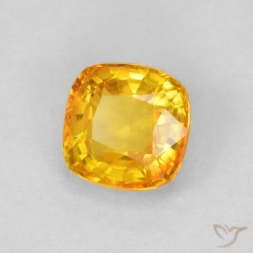 0.65ct Medium Golden Sapphire, Cushion Cut, 4.5x4.5 mm