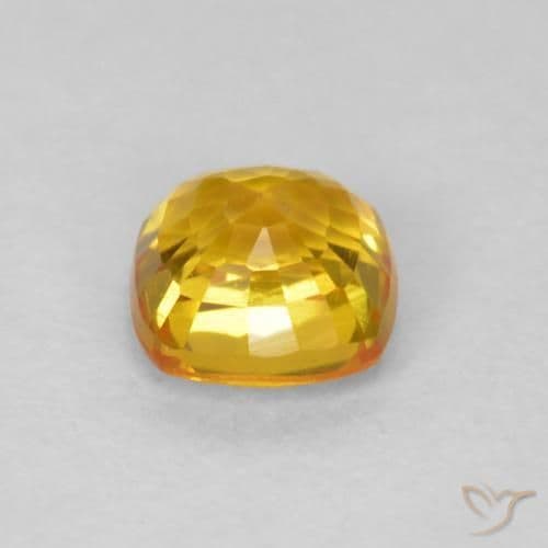 0.65ct Medium Golden Sapphire, Cushion Cut, 4.5x4.5 mm