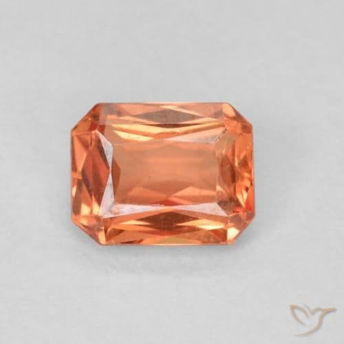 0.49ct Reddish Orange Sapphire, Emerald Cut, 5.1x4 mm