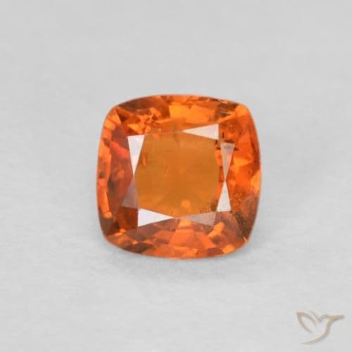 0.47ct Reddish Orange Sapphire, Cushion Cut, 4.4x4.4 mm