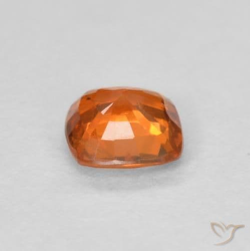 0.47ct Reddish Orange Sapphire, Cushion Cut, 4.4x4.4 mm