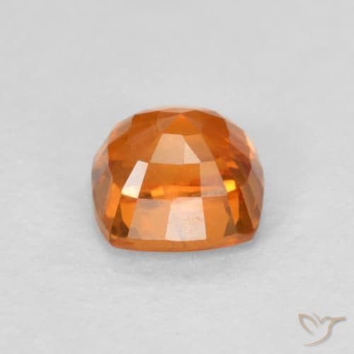 0.70ct Natural Fire Orange Sapphire, Cushion Cut, 4.5x4.5 mm