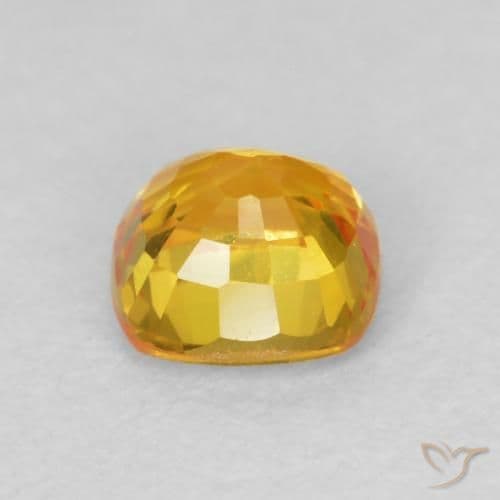 0.64ct Golden Orange Sapphire, Cushion Cut, 4.5x4.5 mm