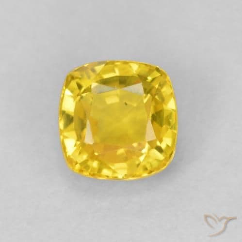 0.53ct Medium Light-Yellow Sapphire, Cushion Cut, 4.2x4.2 mm