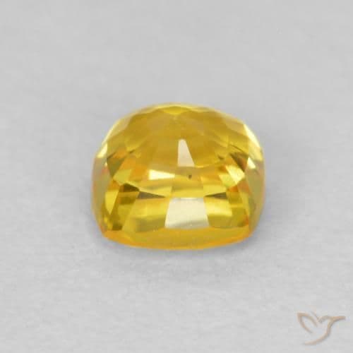 0.54ct Yellowish Gold Sapphire, Cushion Cut, 4.2x4.2 mm
