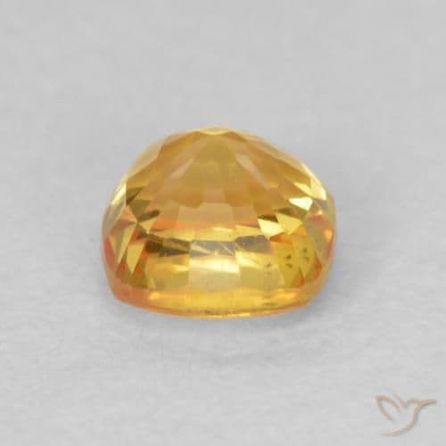 0.63ct Natural Bright Gold Sapphire, Cushion Cut, 4.4x4.4 mm