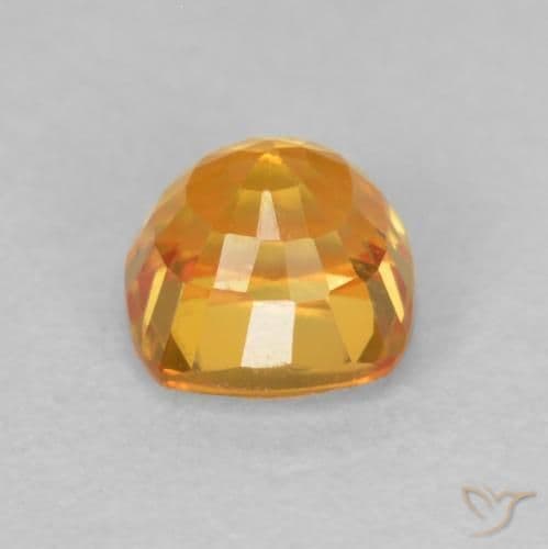 0.73ct Medium Orange Sapphire, Cushion Cut, 4.6x4.5 mm
