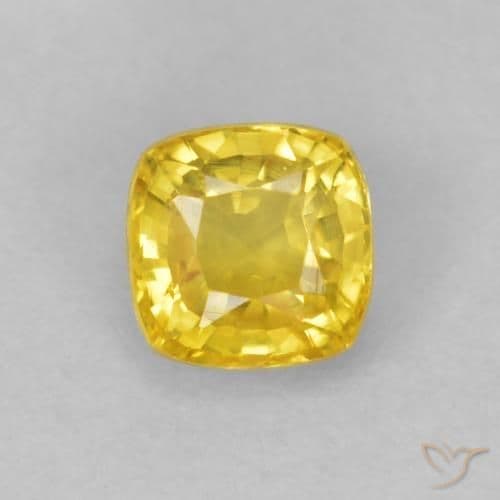 0.53ct Medium Light-Yellow Sapphire, Cushion Cut, 4.2x4.2 mm
