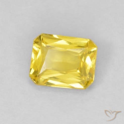 0.46ct Light Honey Yellow Sapphire, Emerald Cut, 4.9x4 mm