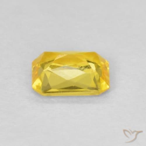 0.46ct Light Honey Yellow Sapphire, Emerald Cut, 4.9x4 mm
