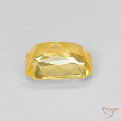 0.51ct Natural Deep Yellow Sapphire, Emerald Cut, 5.1x4 mm