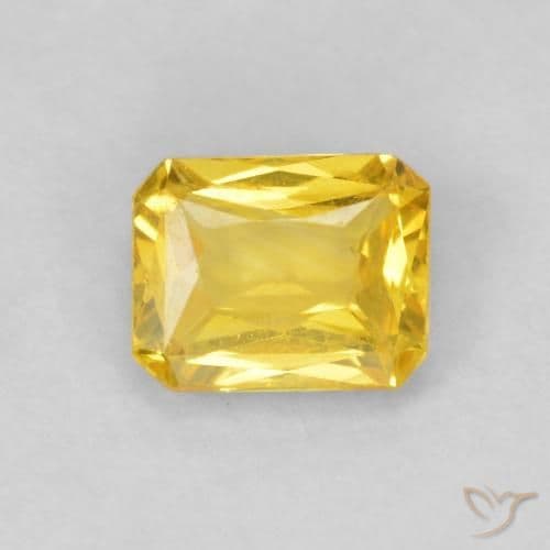 0.49ct Natural Honey Yellow Sapphire, Emerald Cut, 5x4 mm