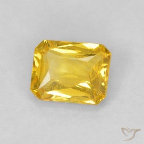 0.49ct Natural Honey Yellow Sapphire, Emerald Cut, 5x4 mm