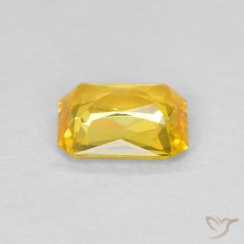 0.49ct Natural Honey Yellow Sapphire, Emerald Cut, 5x4 mm