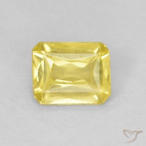 0.47ct Natural Earthy Yellow Sapphire, Emerald Cut, 5x4 mm
