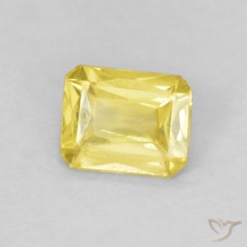 0.47ct Natural Earthy Yellow Sapphire, Emerald Cut, 5x4 mm