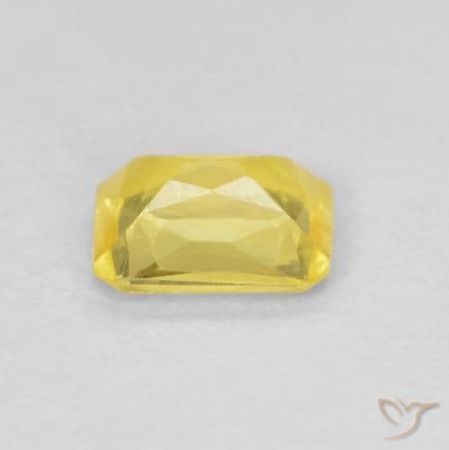 0.47ct Natural Earthy Yellow Sapphire, Emerald Cut, 5x4 mm