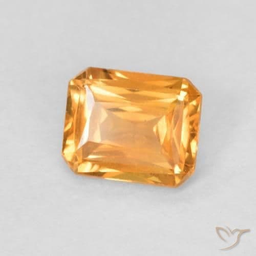 0.50ct Natural Orange Sapphire, Emerald Cut, 4.9x4 mm