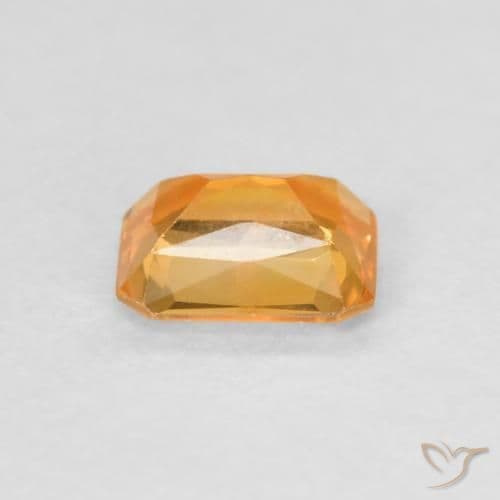 0.50ct Natural Orange Sapphire, Emerald Cut, 4.9x4 mm